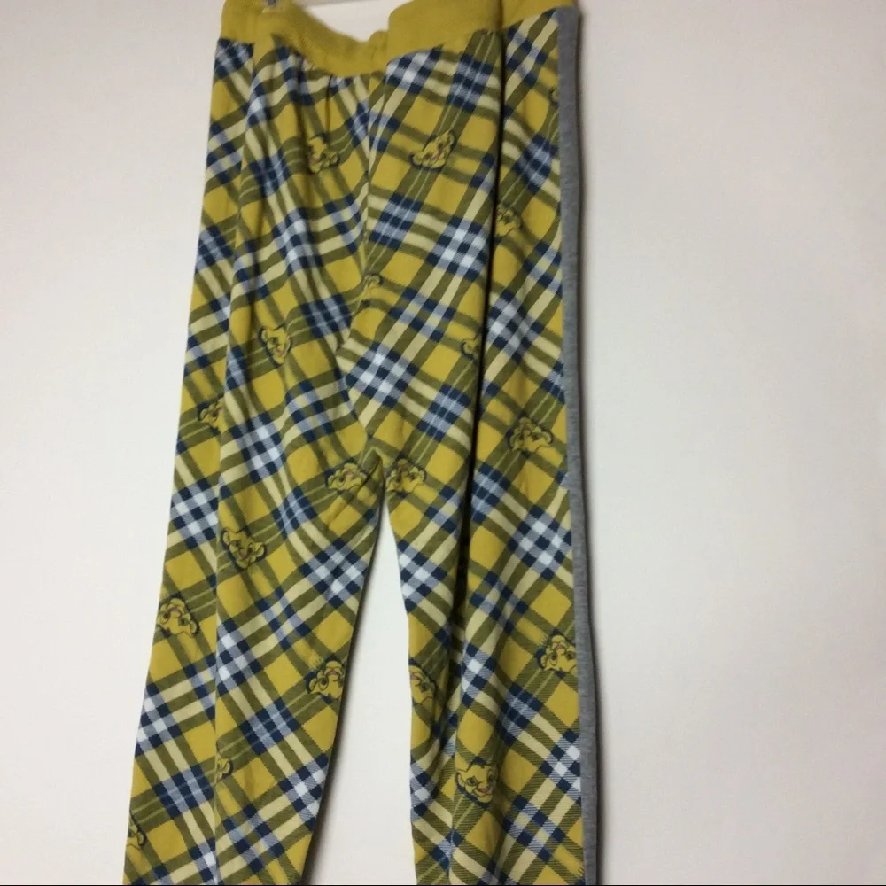 Disney The Lion King Pajama Pants Yellow Gray Plaid Women's Medium - Picture 7 of 12